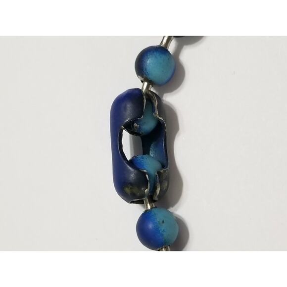 Fourteen inch blue ball bead necklace b99 - Picture 6 of 6
